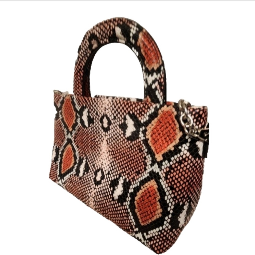 CAMPSITE small faux snakeskin tote